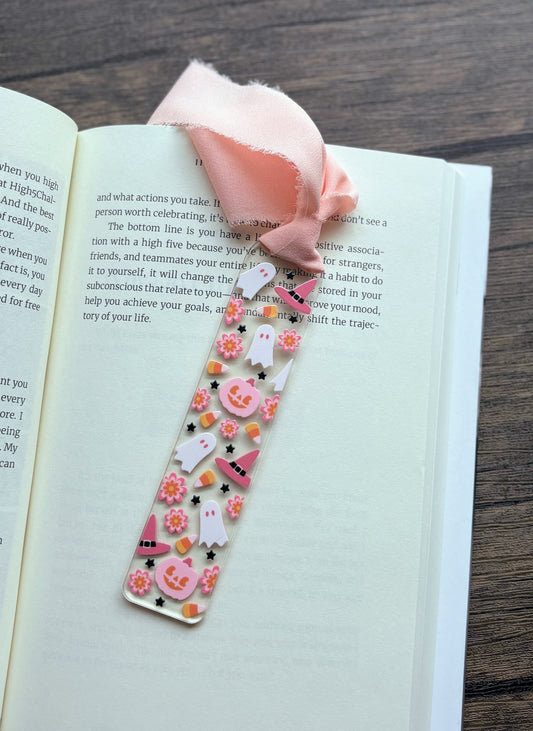 Pink Halloween Bookmark