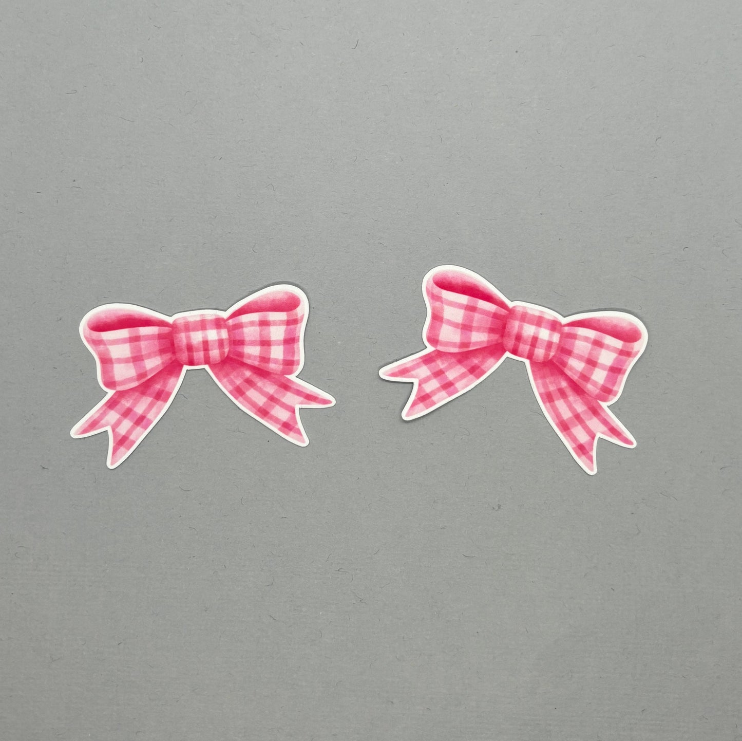 Pink Plaid Bow Sticker Sets