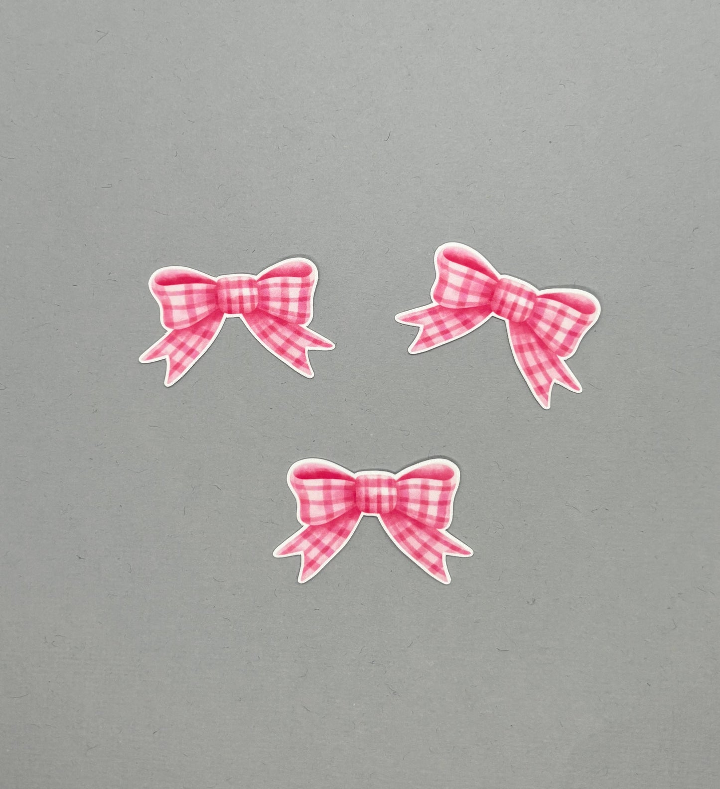 Pink Plaid Bow Sticker Sets