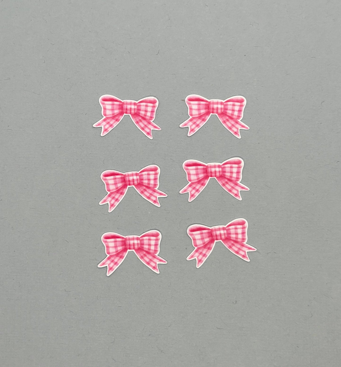 Pink Plaid Bow Sticker Sets