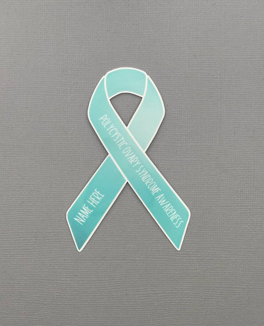 Polycystic Ovary Syndrome Awareness Custom Ribbon Sticker
