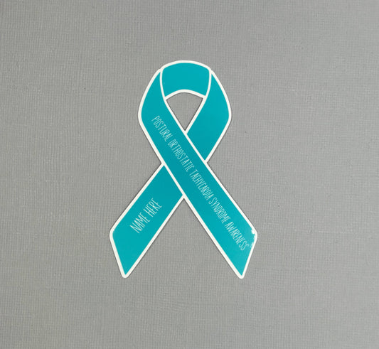 Postural Orthostatic Tachycardia Syndrome Awareness Custom Ribbon Sticker