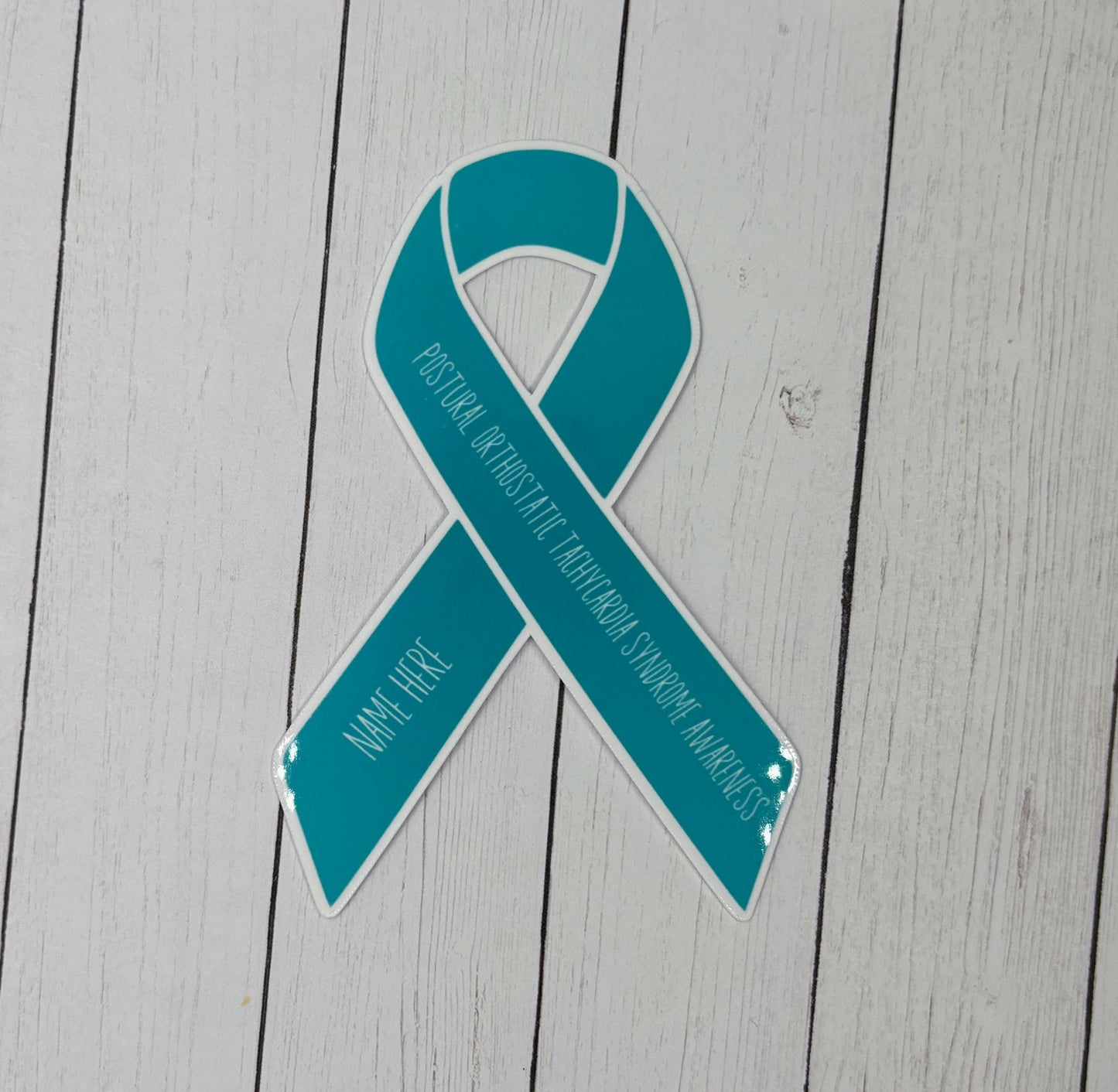 Postural Orthostatic Tachycardia Syndrome Awareness Custom Ribbon Sticker