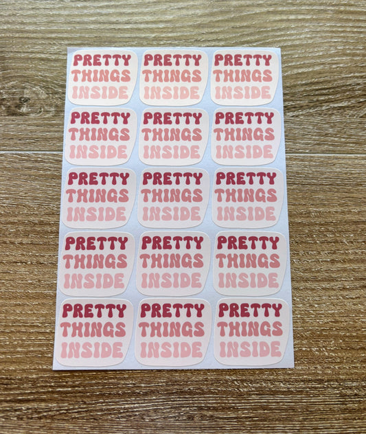 Pretty Things Inside - Pink - Packaging Stickers