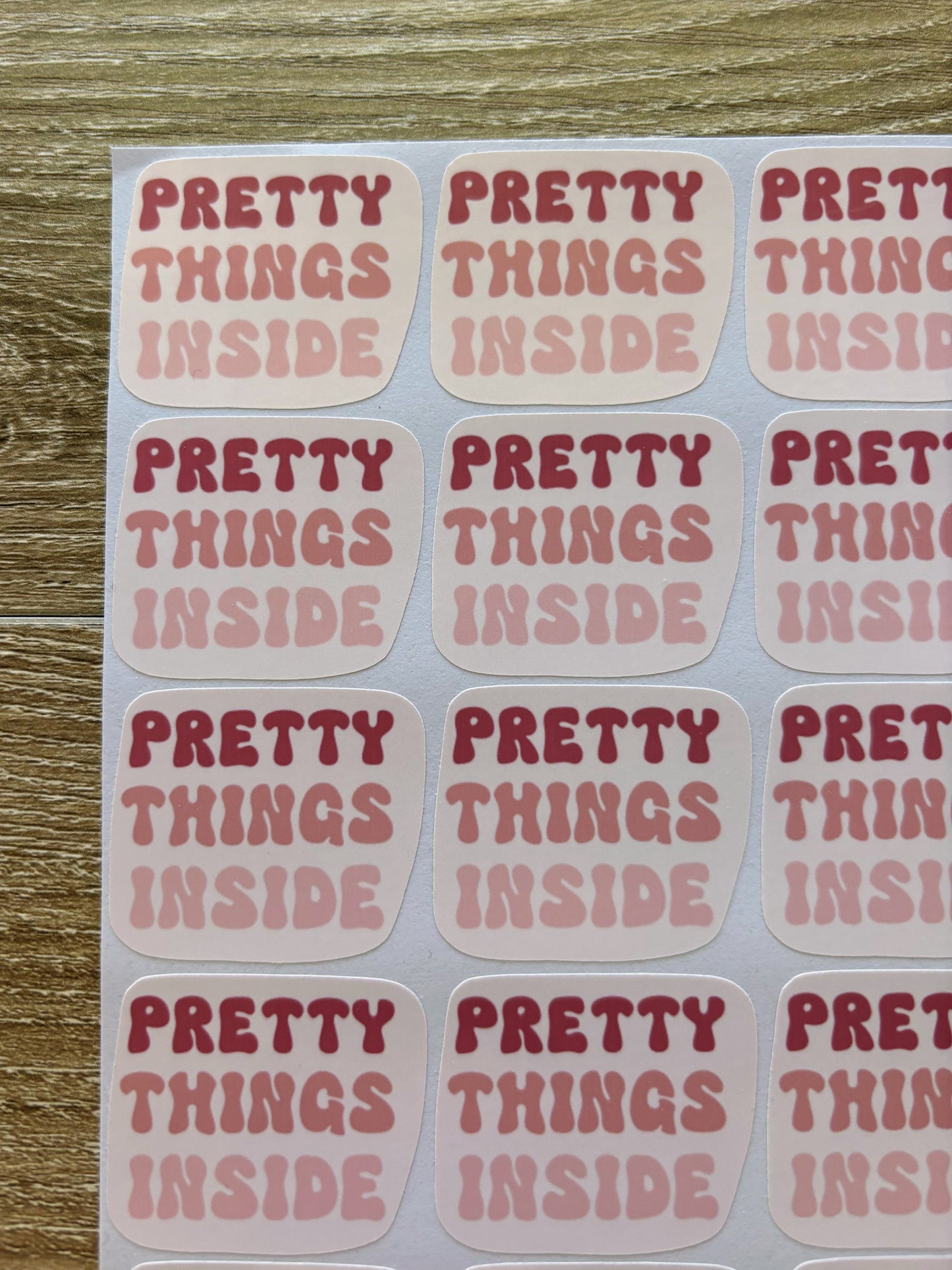 Pretty Things Inside - Pink - Packaging Stickers