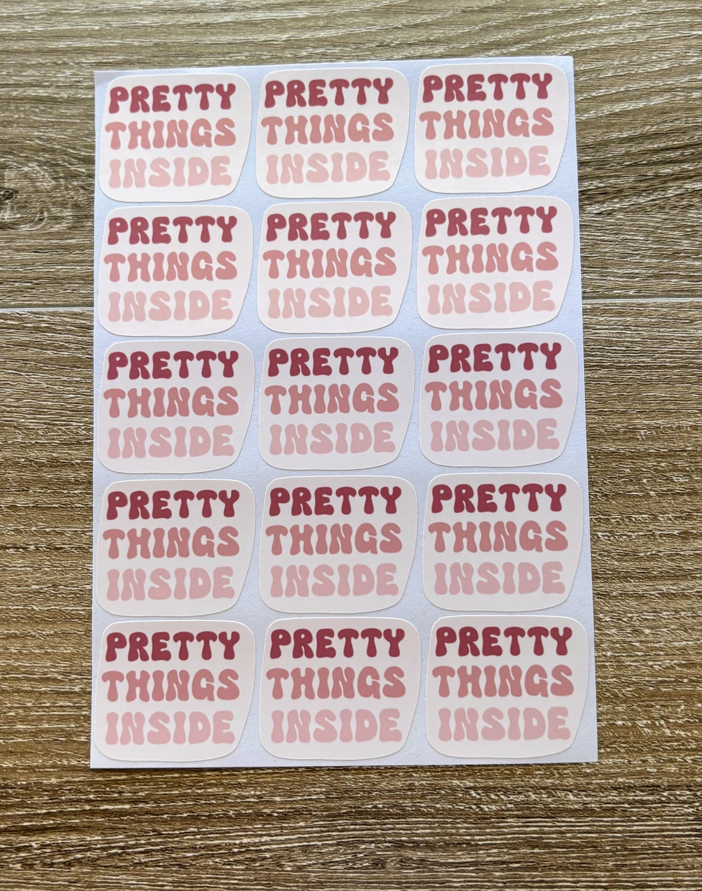 Pretty Things Inside - Pink - Packaging Stickers