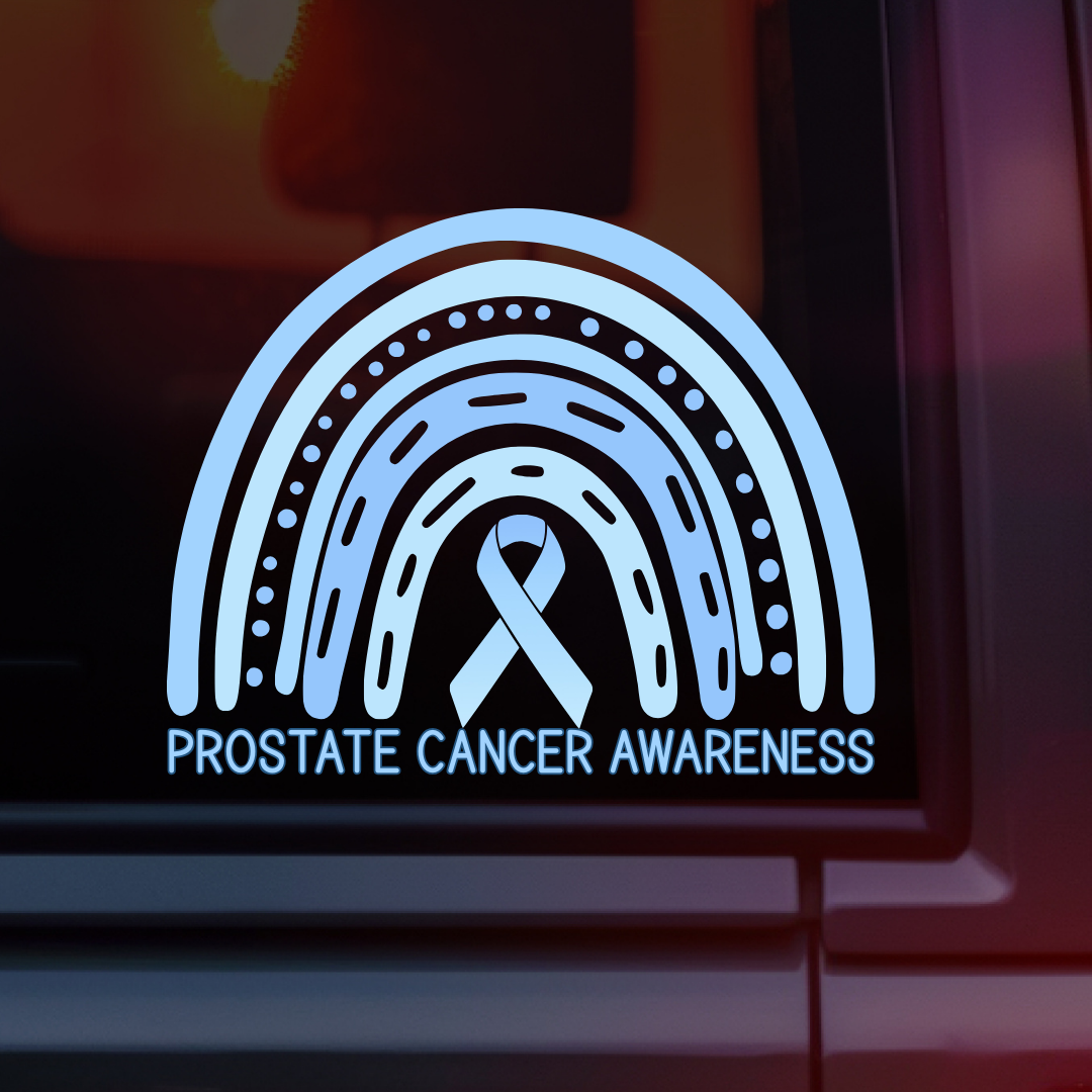 Prostate Cancer Awareness Rainbow Car Decal