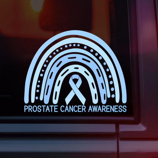 Prostate Cancer Awareness Rainbow Car Decal