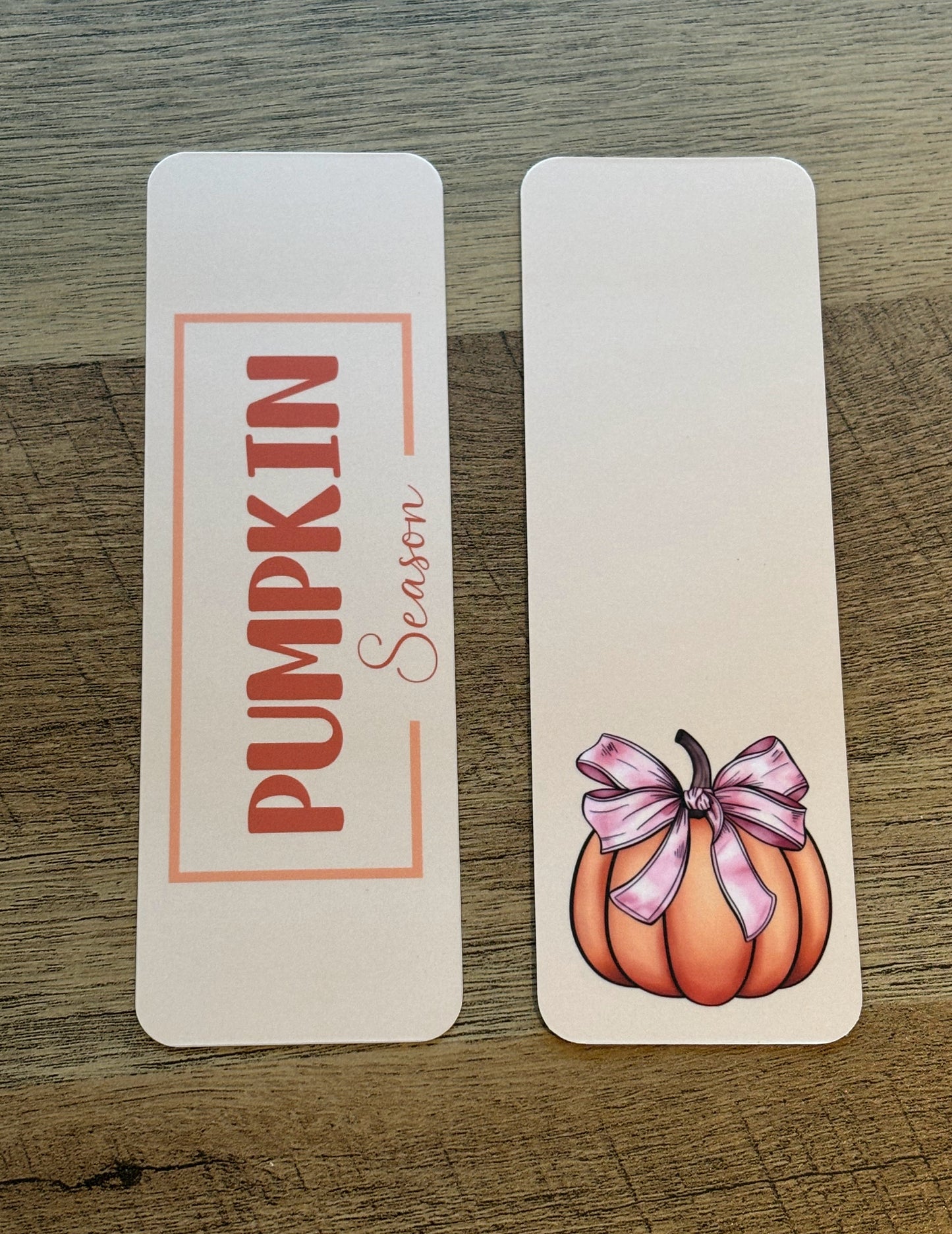 Pumpkin Season with Pumpkin & Pink coquette bow Bookmark