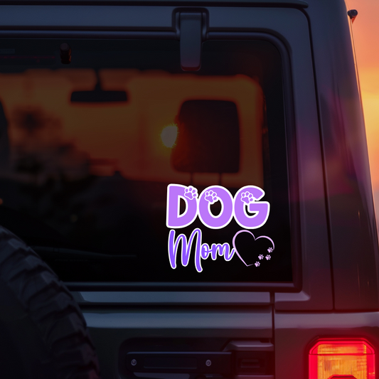 Dog Mom Purple Car Decal