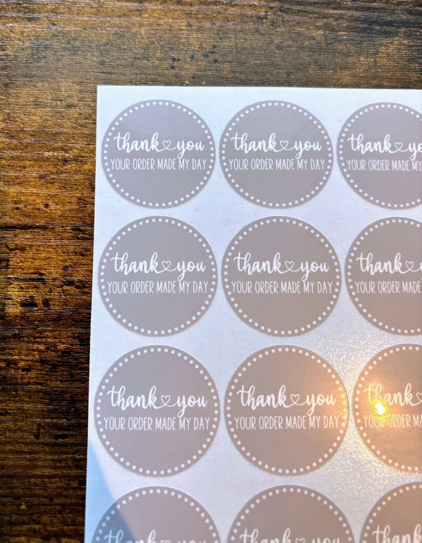 Thank you Your Order Made My Day Packaging Stickers - Boho Purple