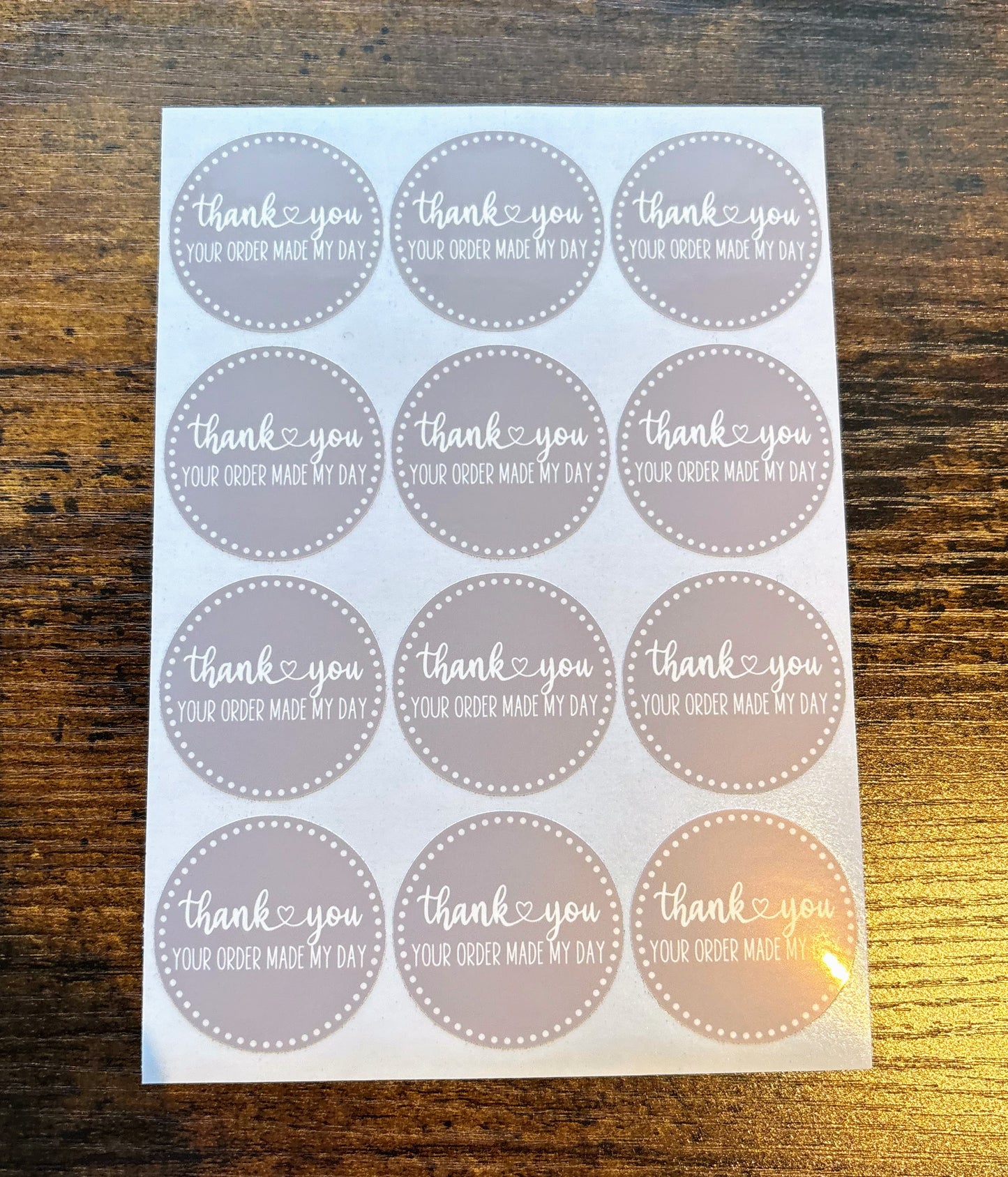 Thank you Your Order Made My Day Packaging Stickers - Boho Purple