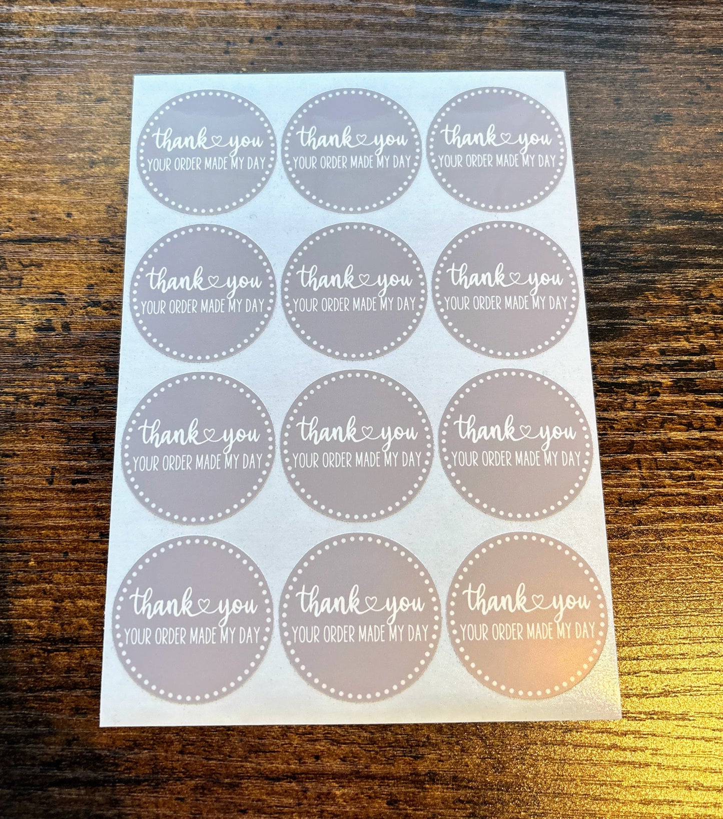 Thank you Your Order Made My Day Packaging Stickers - Boho Purple