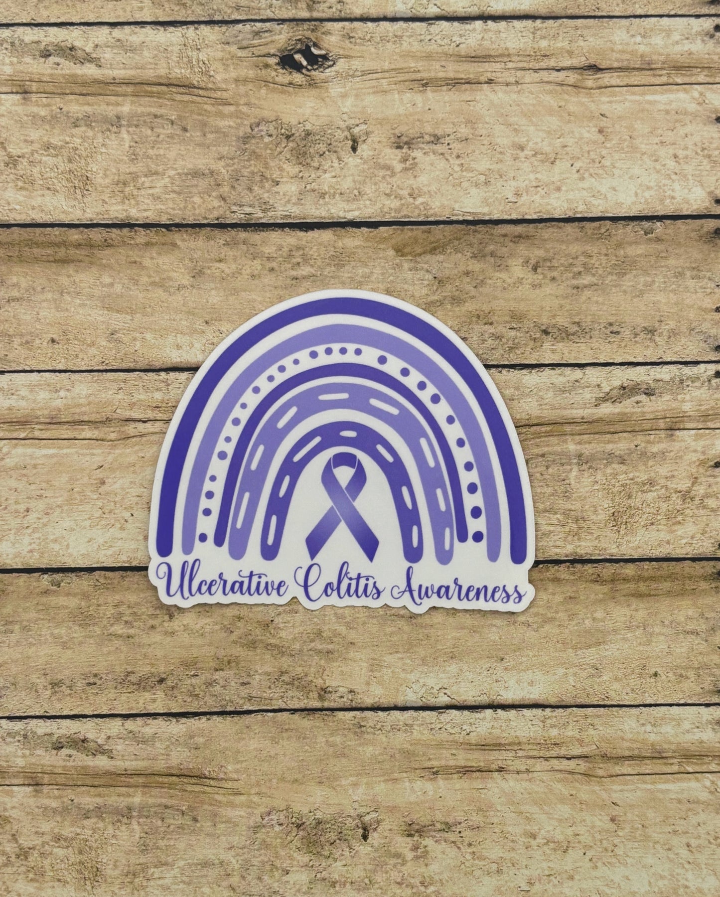 Ulcerative Colitis Awareness Rainbow Sticker