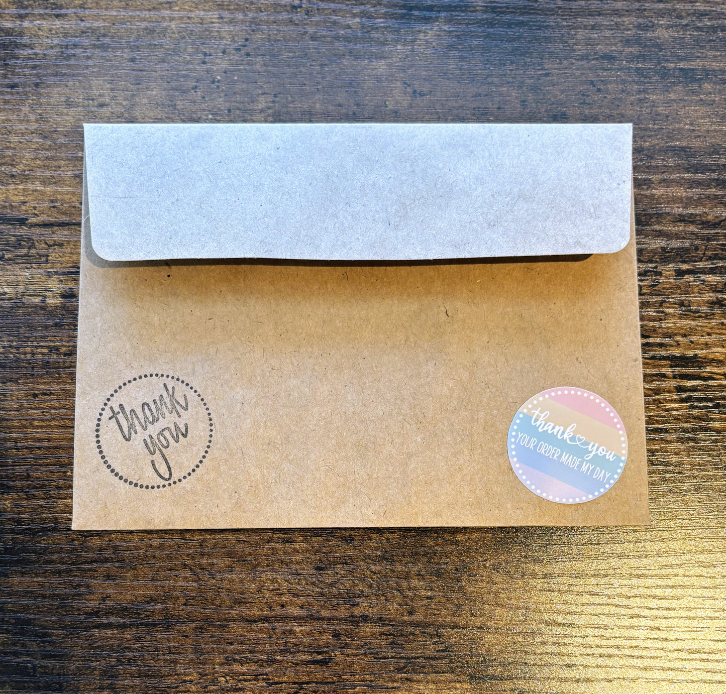 Thank you Your Order Made My Day Packaging Stickers - Boho Rainbow Stripe