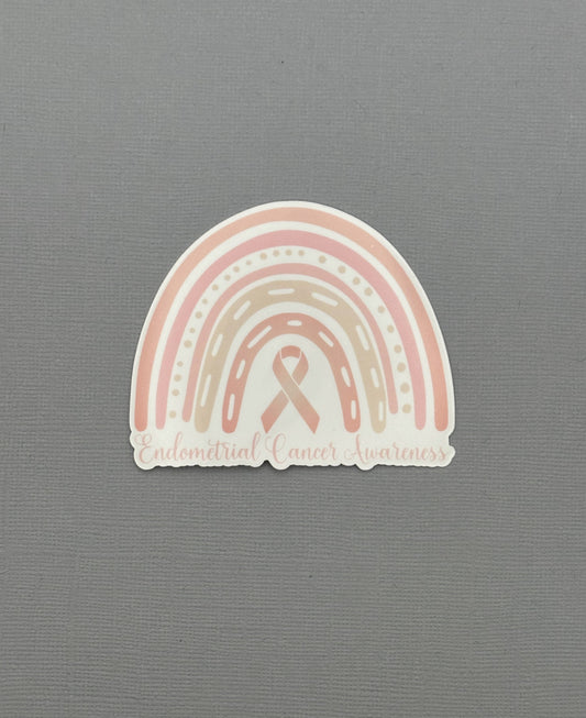Endometrial Cancer Awareness Rainbow Sticker
