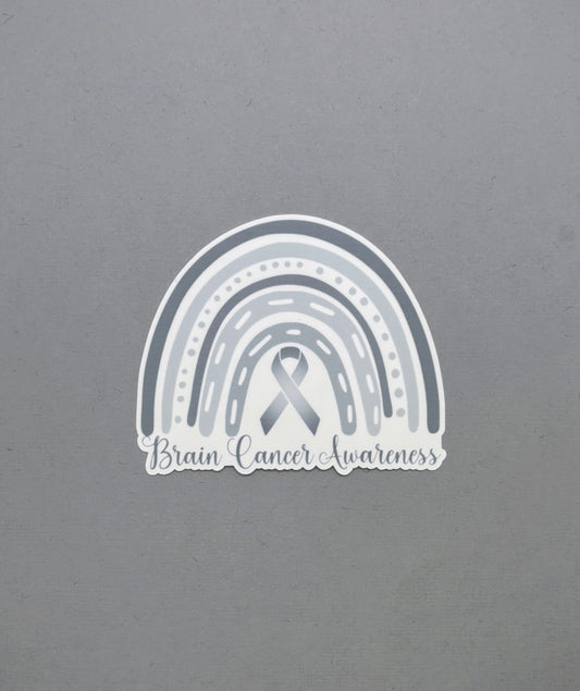 Brain Cancer Awareness Rainbow Sticker