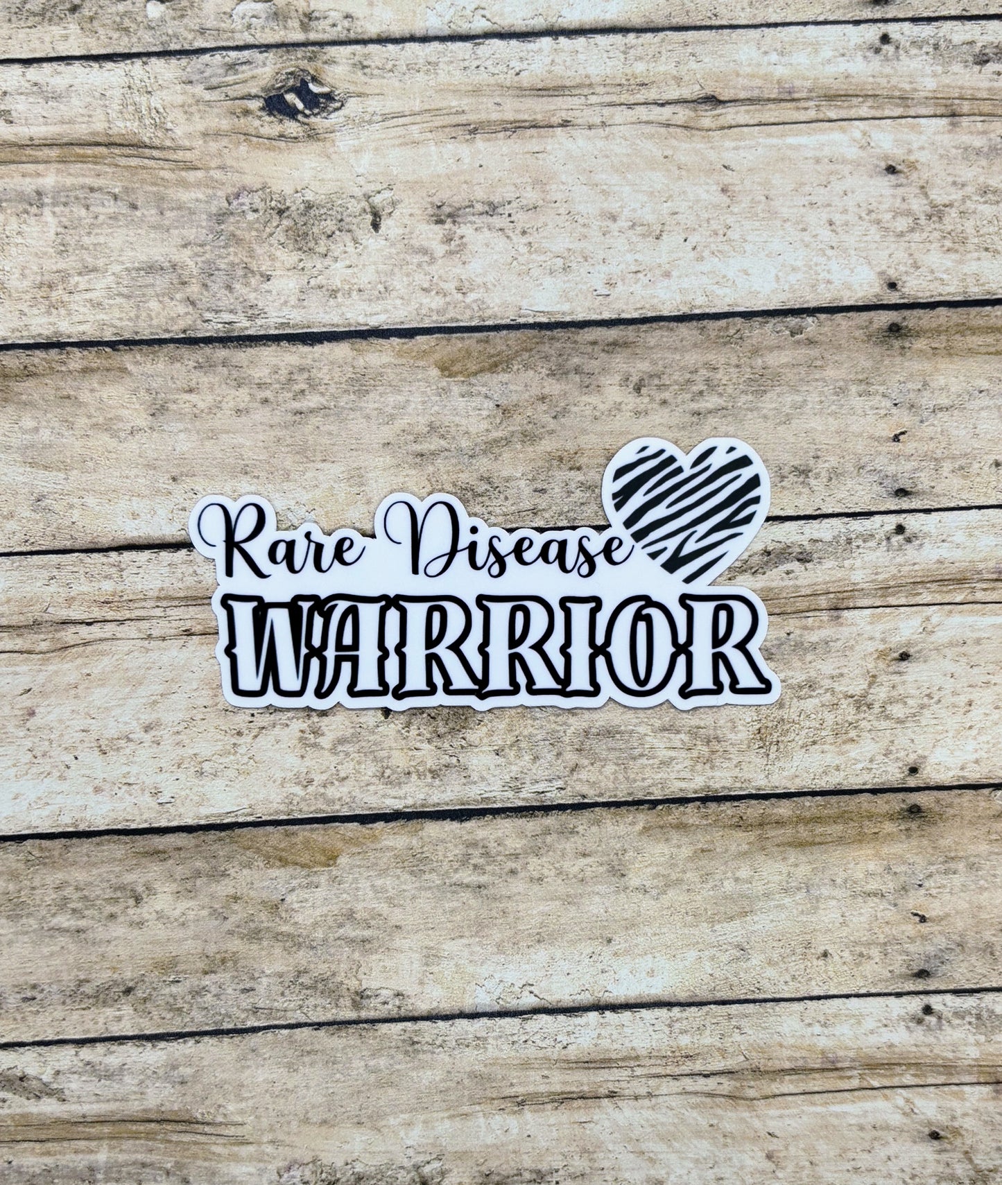 Rare Disease Warrior with Heart Sticker