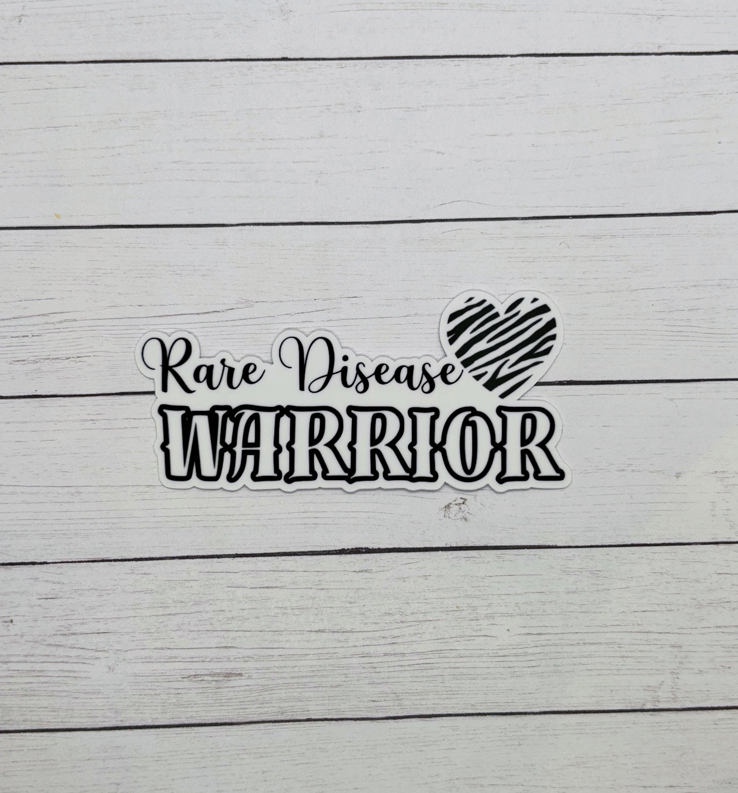 Rare Disease Warrior with Heart Sticker