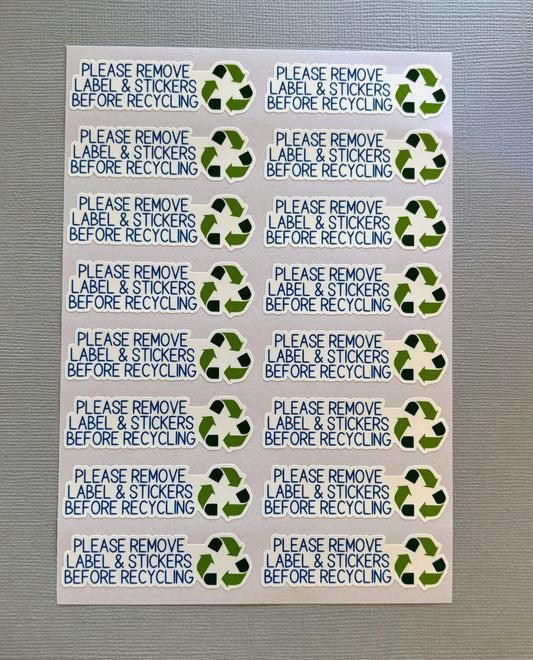 Please remove label & Stickers before recycling - Small Business Packaging Stickers - 16 stickers