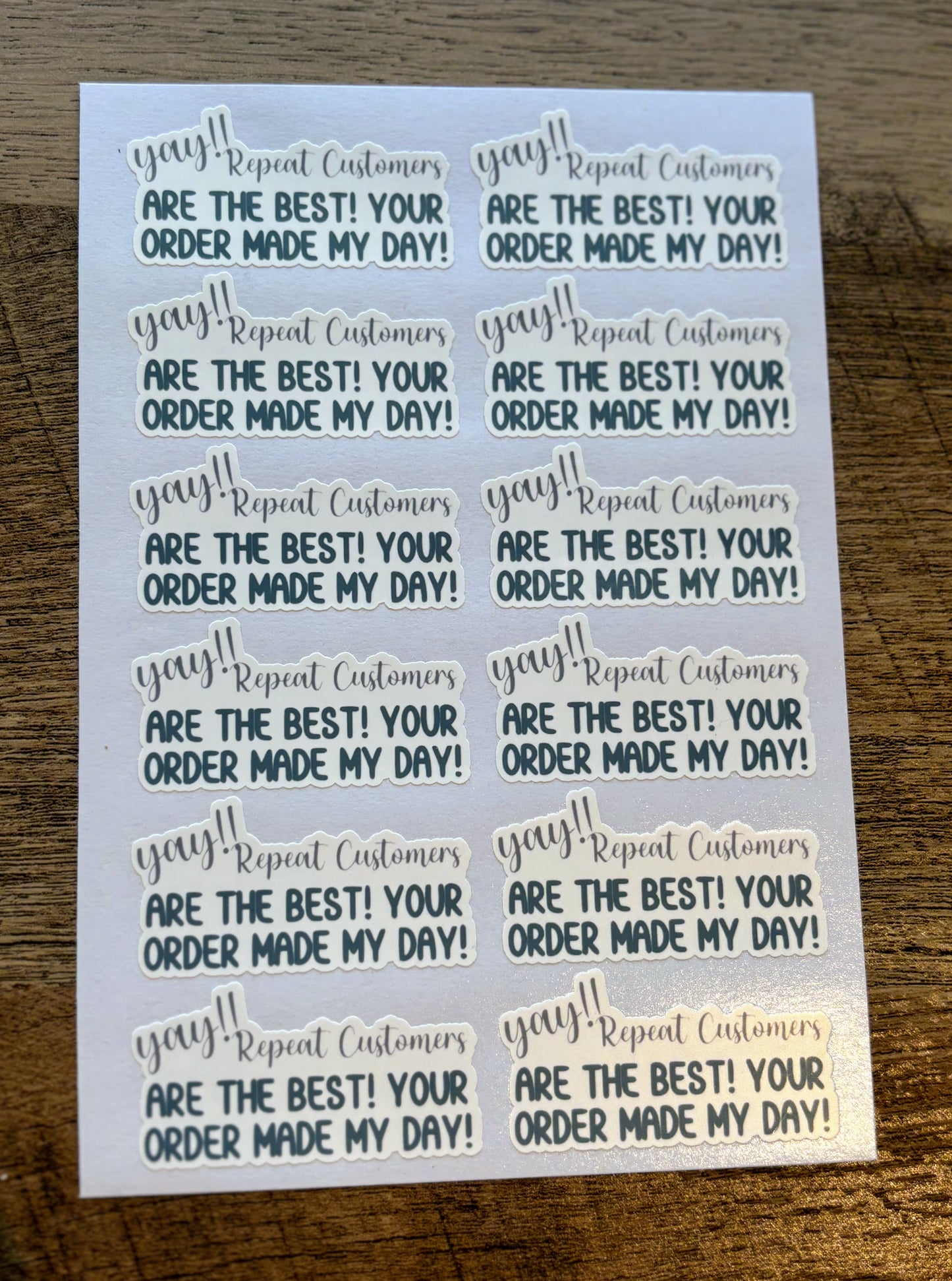 Repeat Customer - Packaging Stickers