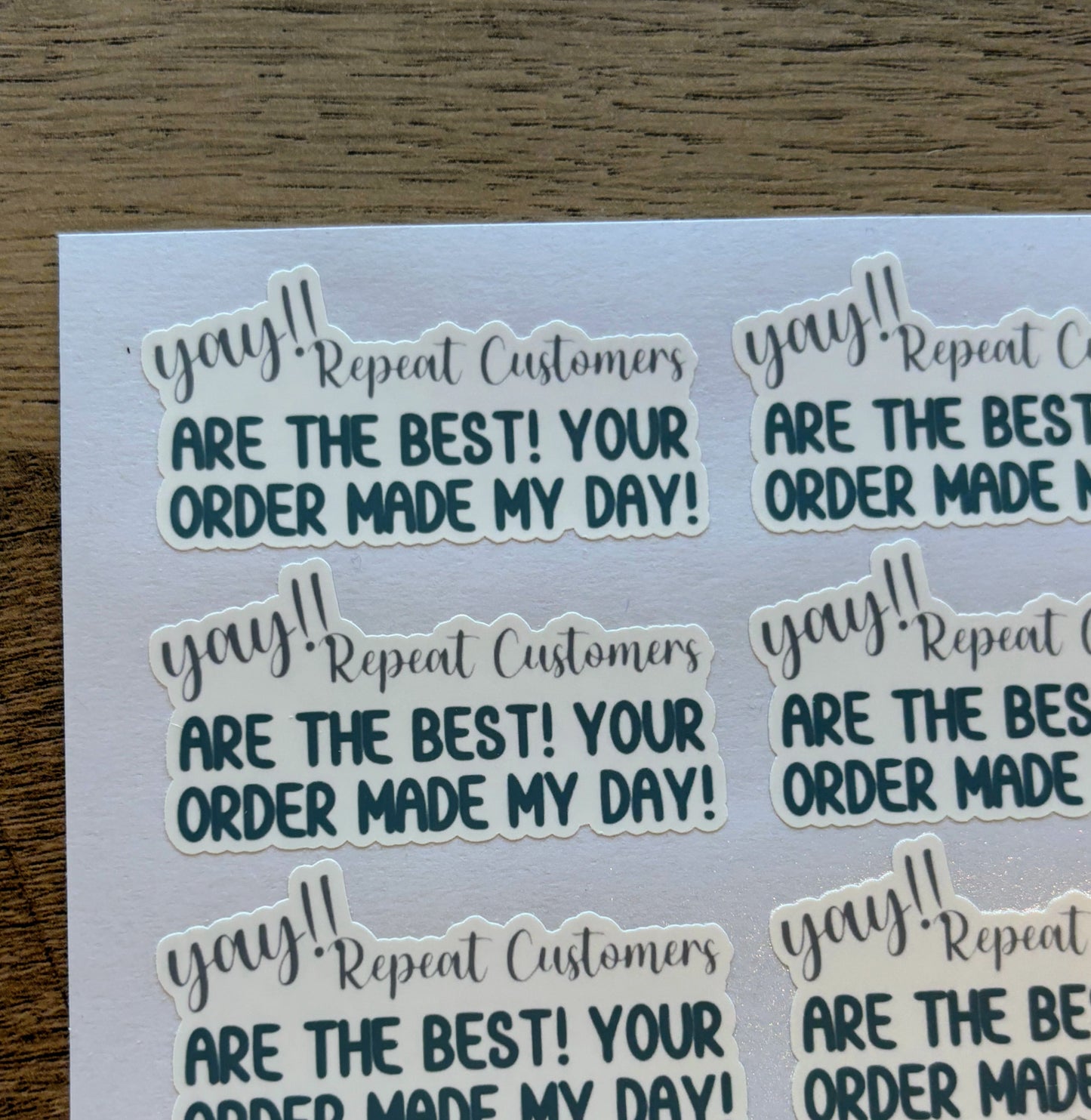 Repeat Customer - Packaging Stickers