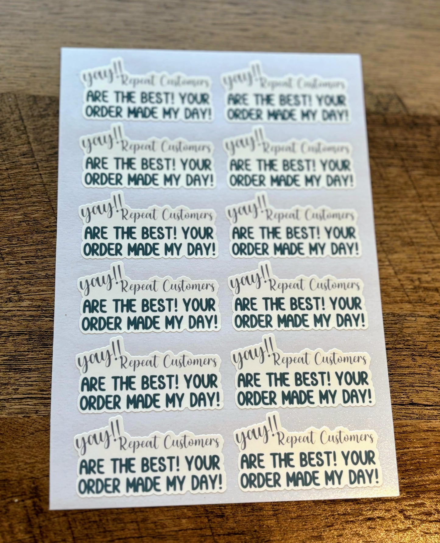 Repeat Customer - Packaging Stickers