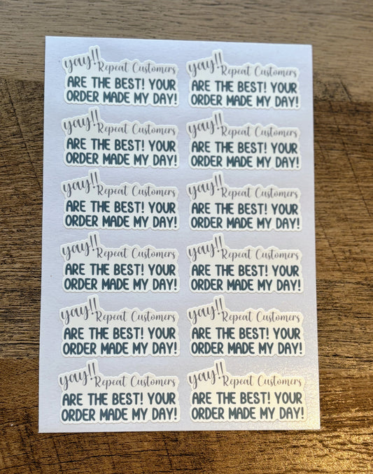 Repeat Customer - Packaging Stickers