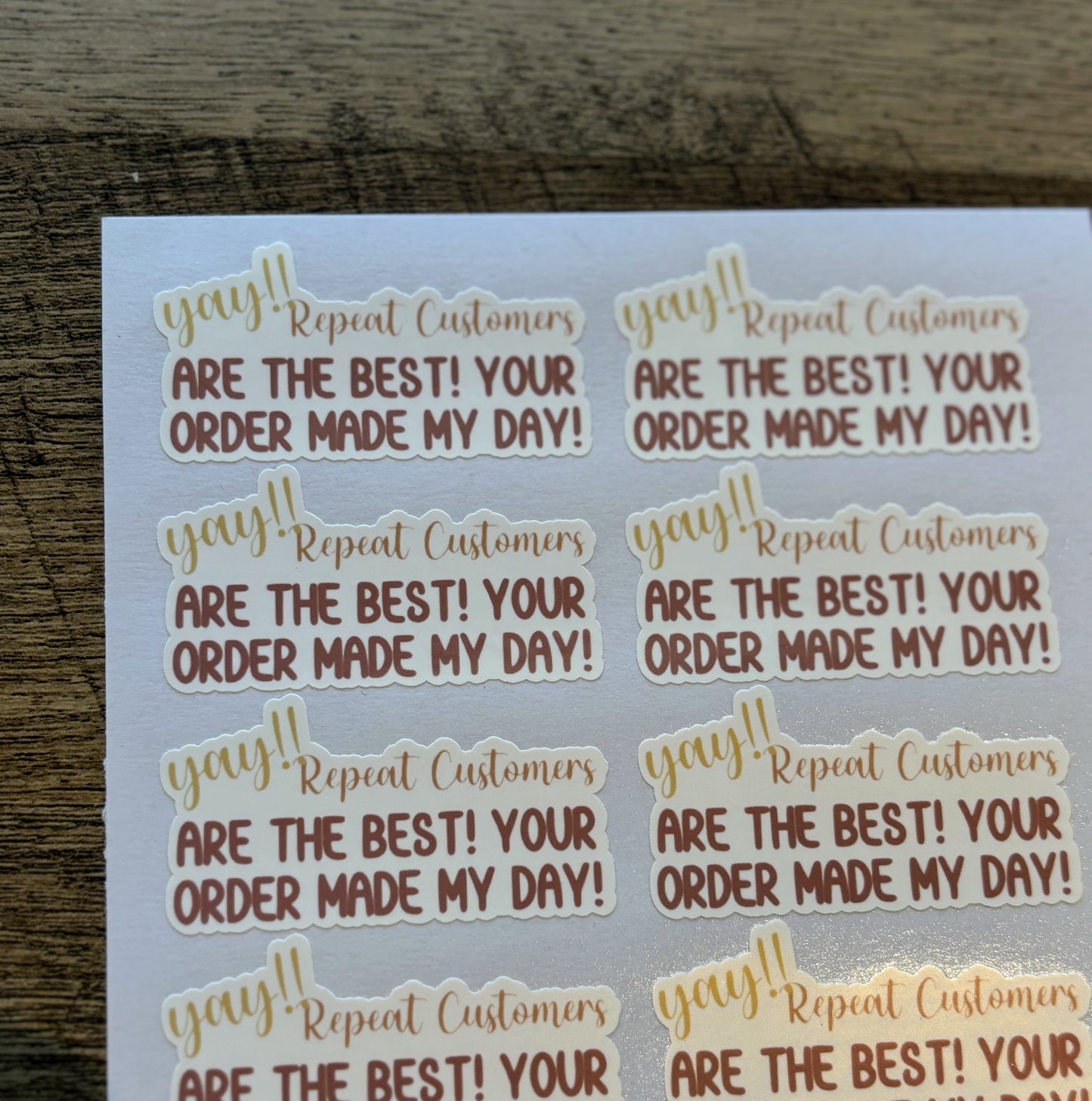 Repeat Customer - Packaging Stickers