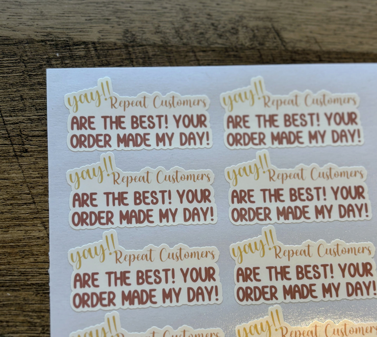 Repeat Customer - Packaging Stickers