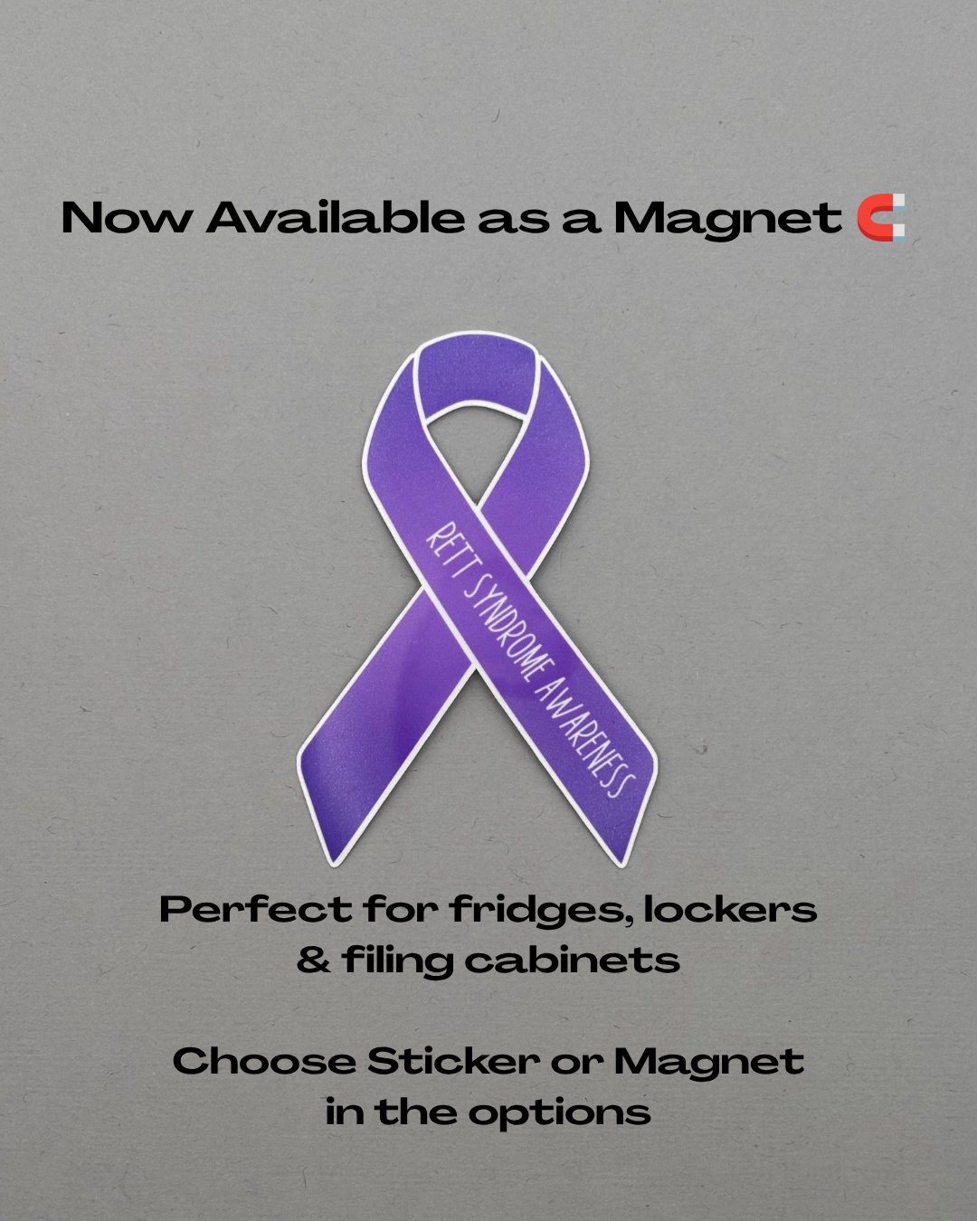 Rett Syndrome Awareness Ribbon Sticker or Magnet