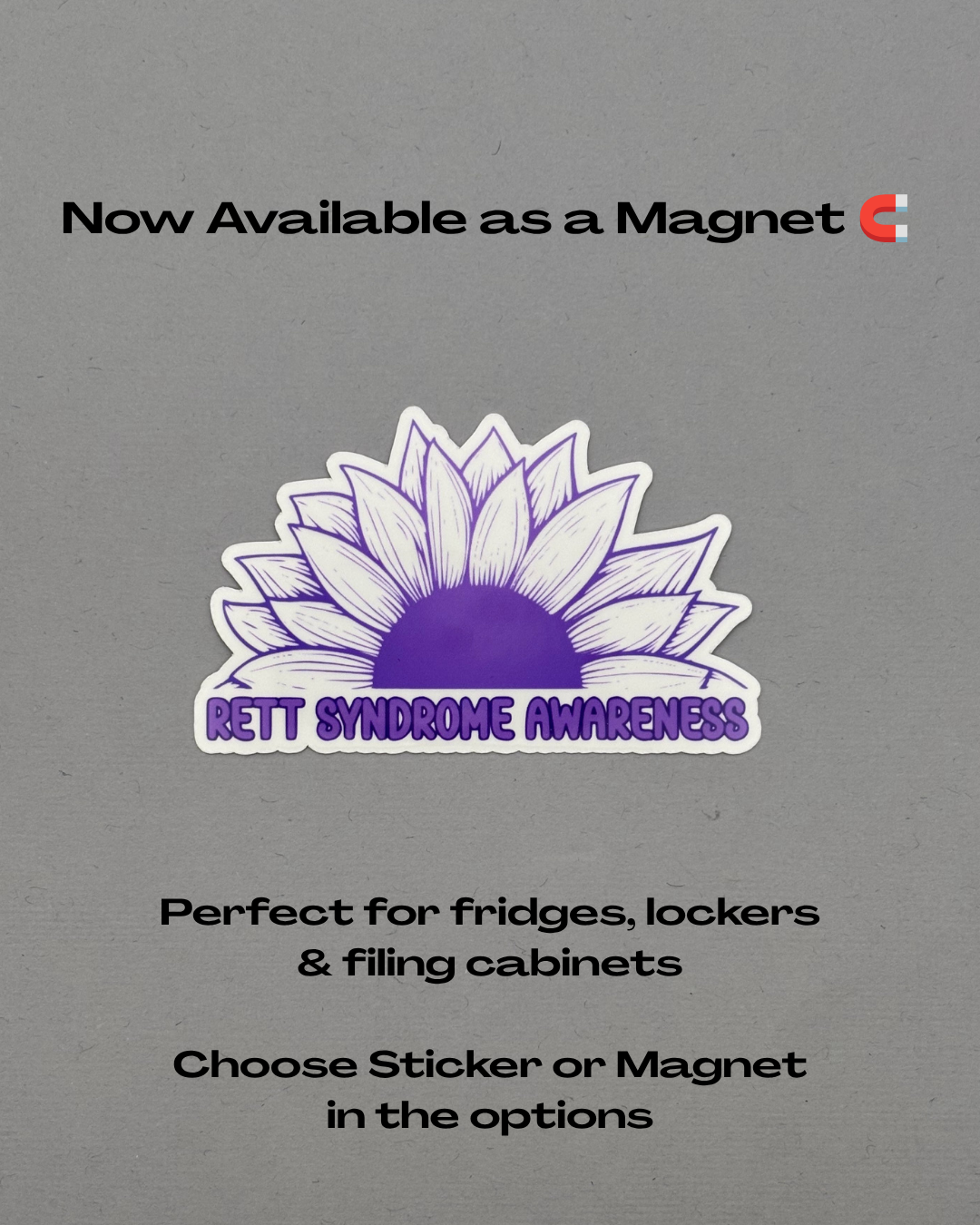 Rett Syndrome Awareness Sunflower Sticker or Magnet