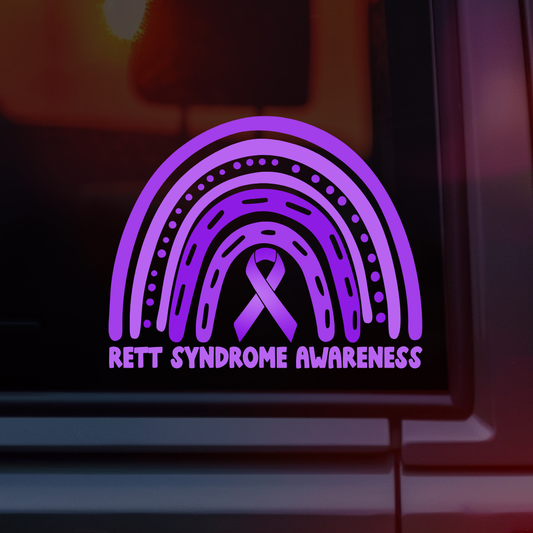 Rett Syndrome Awareness Rainbow Car Decal