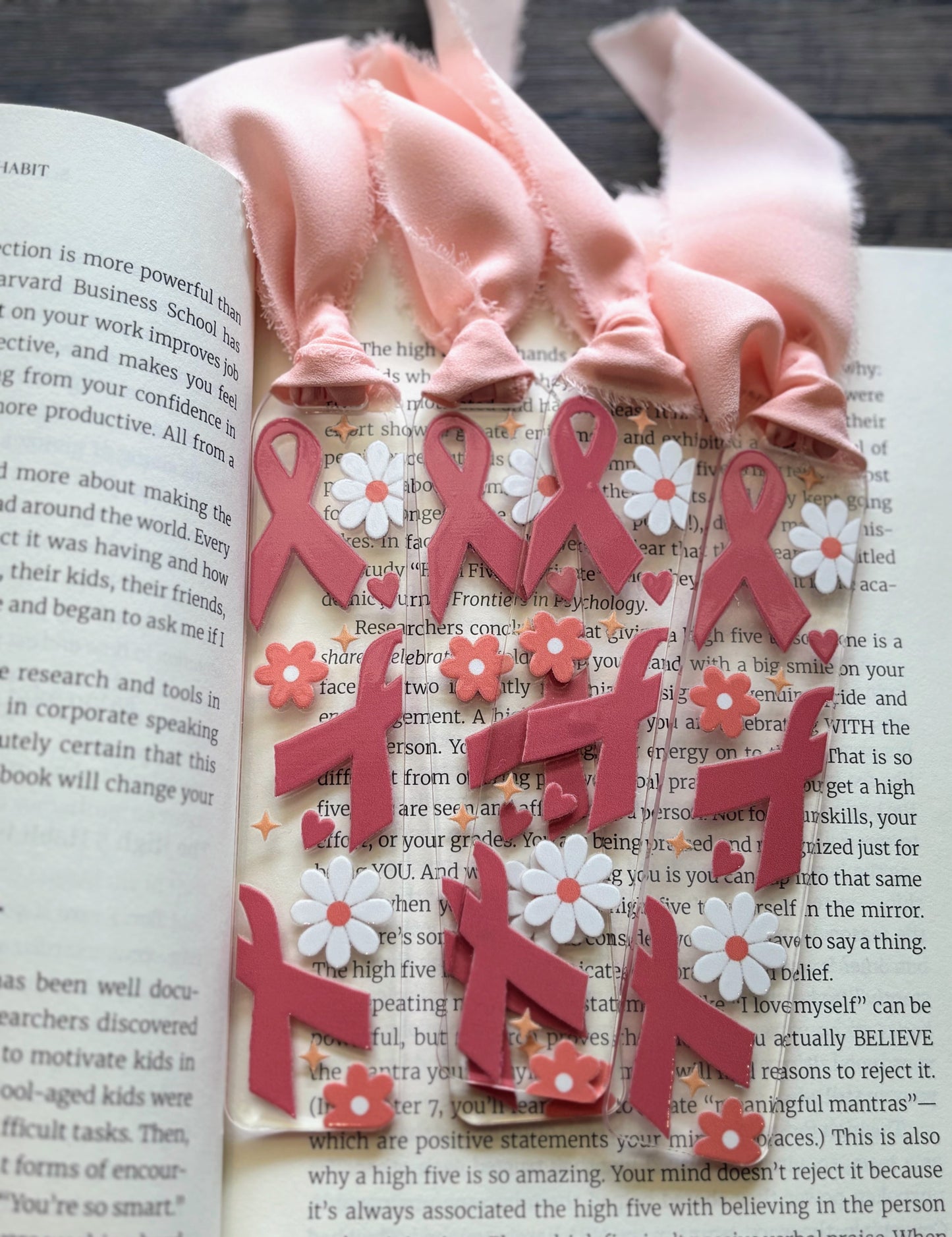 Pink Breast Cancer Awareness Ribbon Bookmark