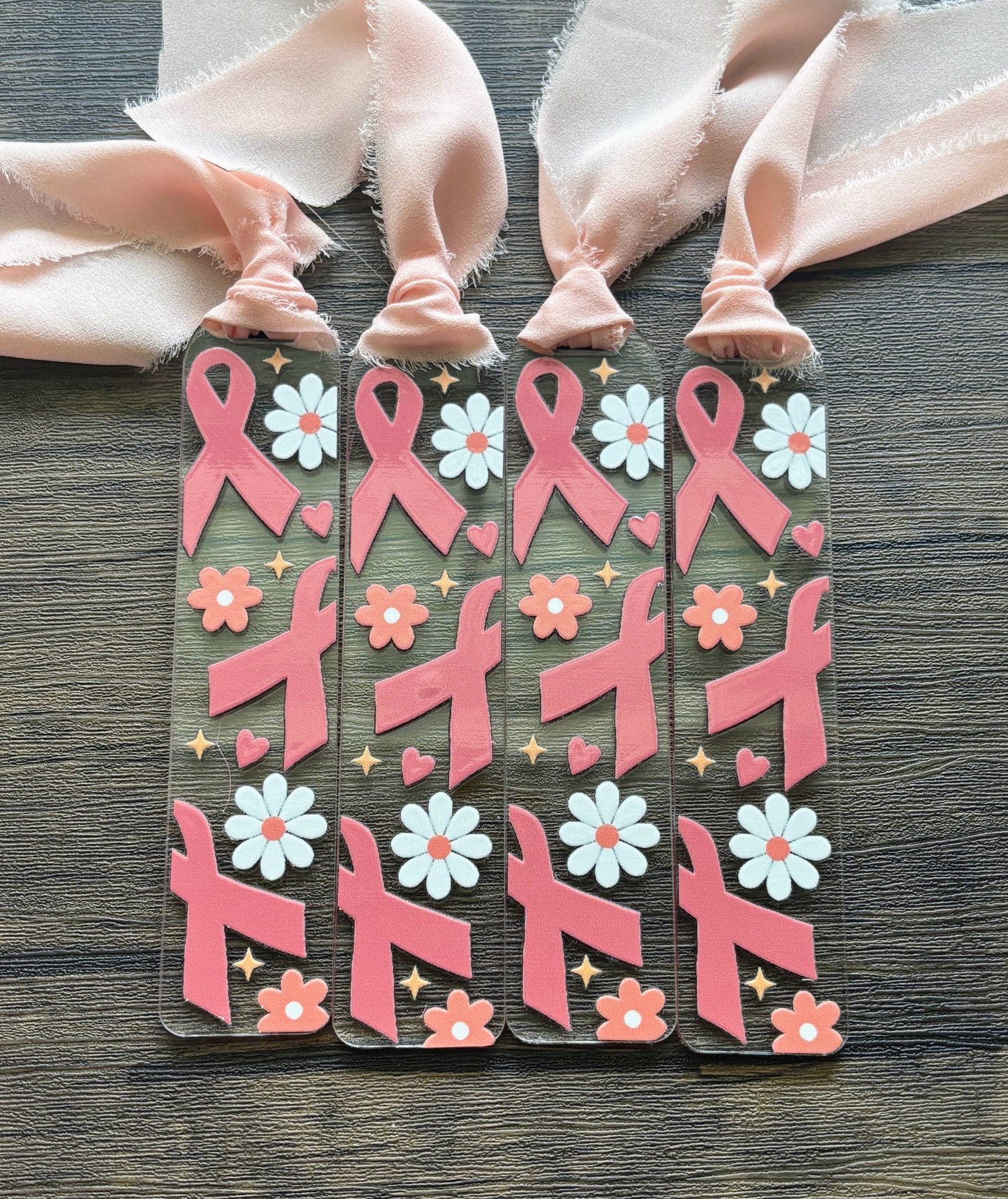 Pink Breast Cancer Awareness Ribbon Bookmark