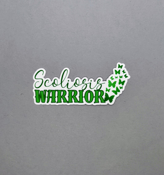 Scoliosis Warrior with Butterflies Sticker