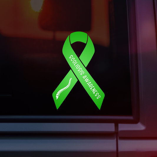 Scoliosis Awareness Ribbon Car Decal