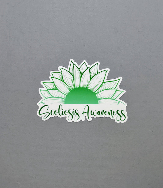 Scoliosis Awareness Sunflower Sticker
