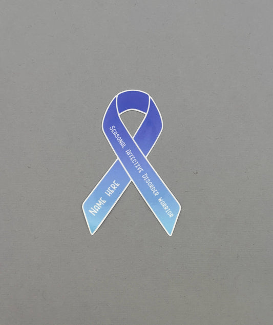 Seasonal Affective Disorder Warrior Custom Ribbon Sticker
