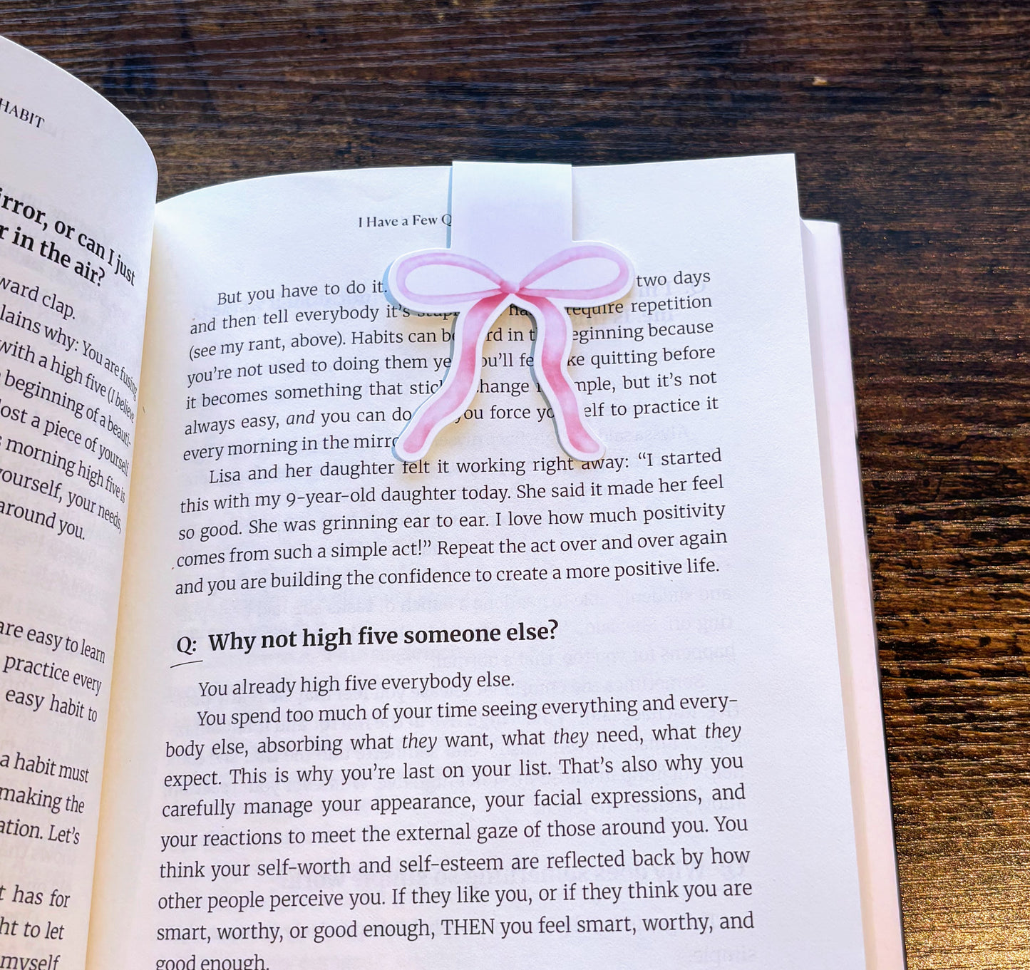 Pink Coquette Bow Magnetic Bookmark