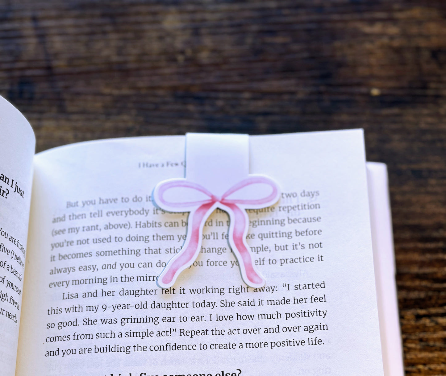 Pink Coquette Bow Magnetic Bookmark