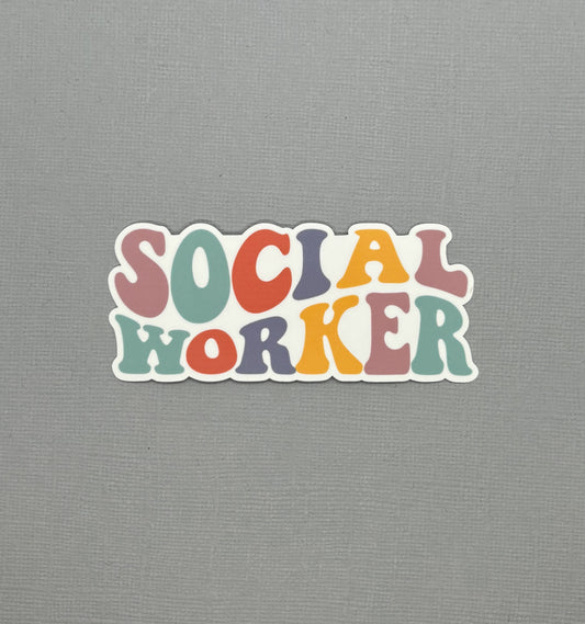 Social Worker Retro Sticker