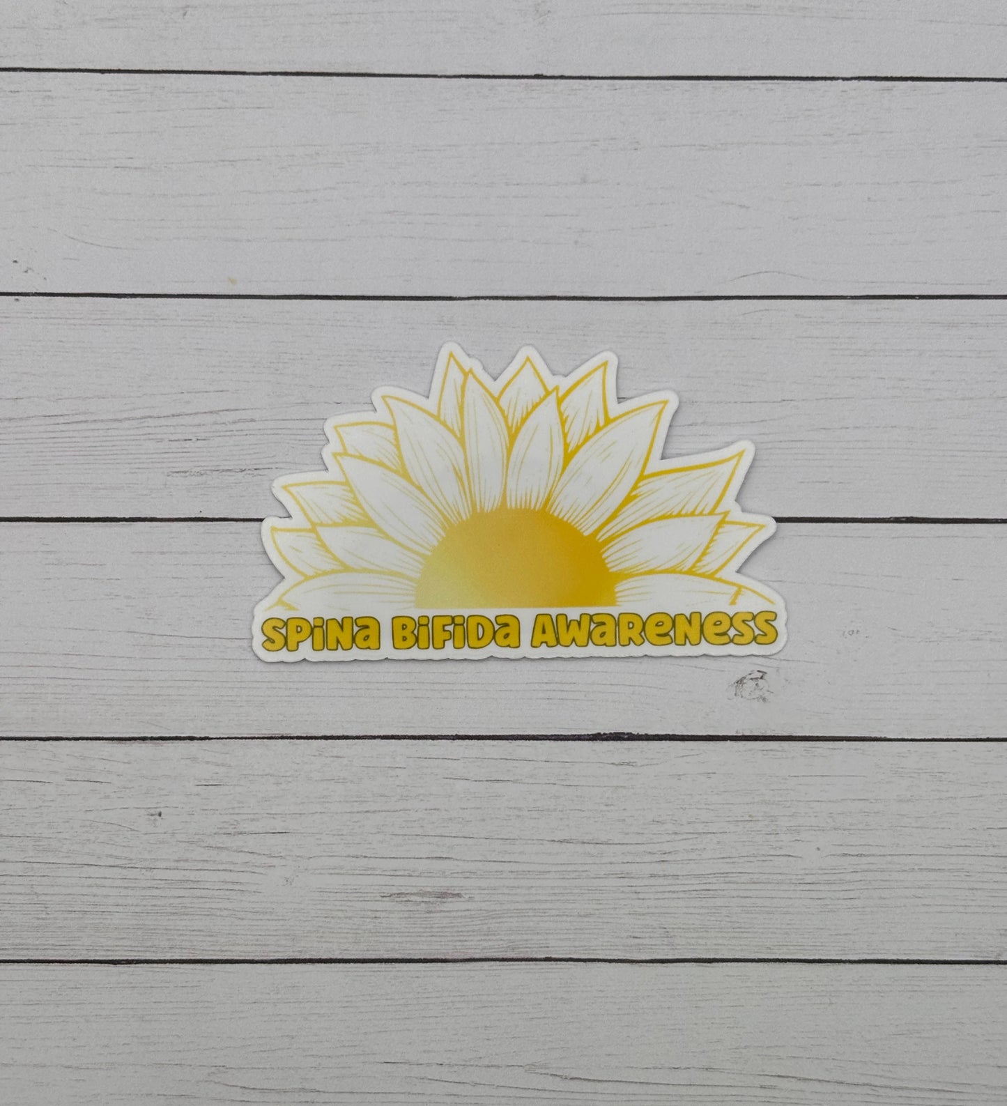 Spina Bifida Awareness Sunflower Sticker