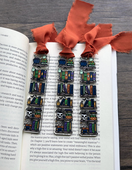 Haunted Halloween Bookshelf Bookmark