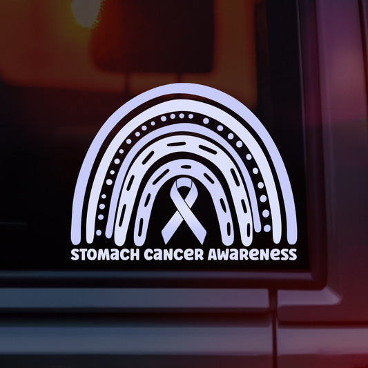 Stomach Cancer Awareness Rainbow Car Decal