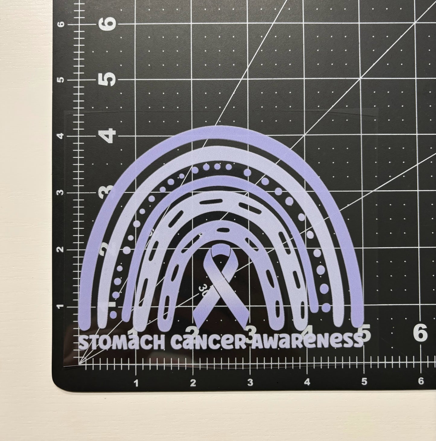 Stomach Cancer Awareness Rainbow Car Decal
