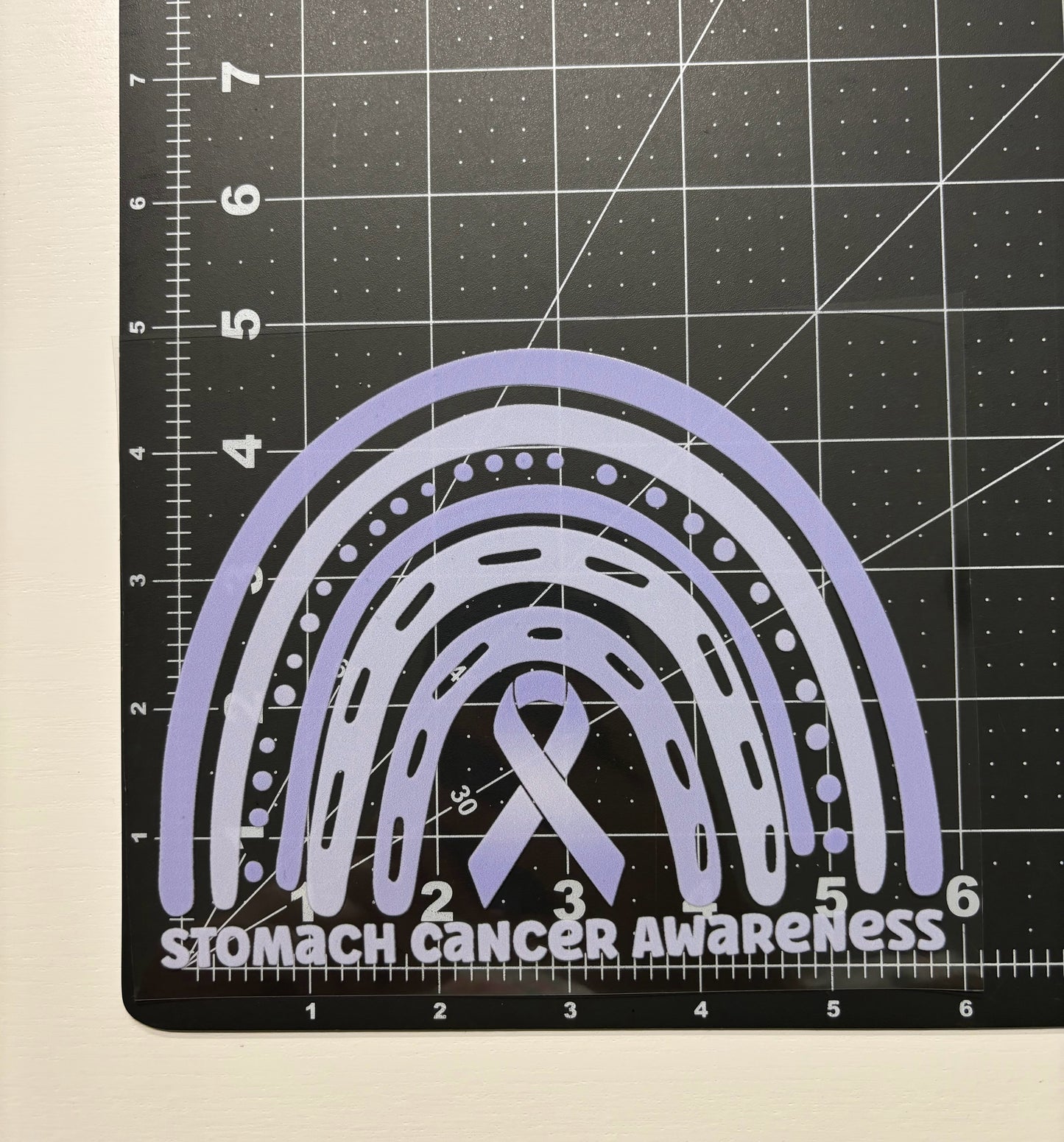 Stomach Cancer Awareness Rainbow Car Decal