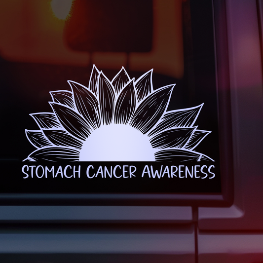 Stomach Cancer Awareness Sunflower Car Decal