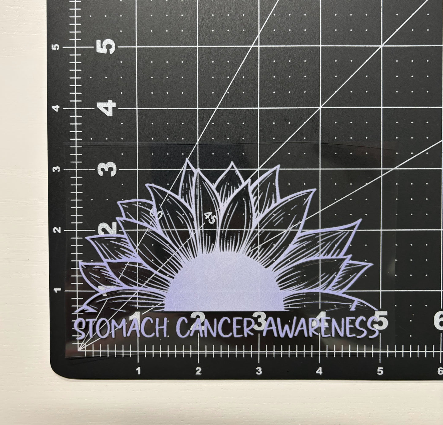 Stomach Cancer Awareness Sunflower Car Decal