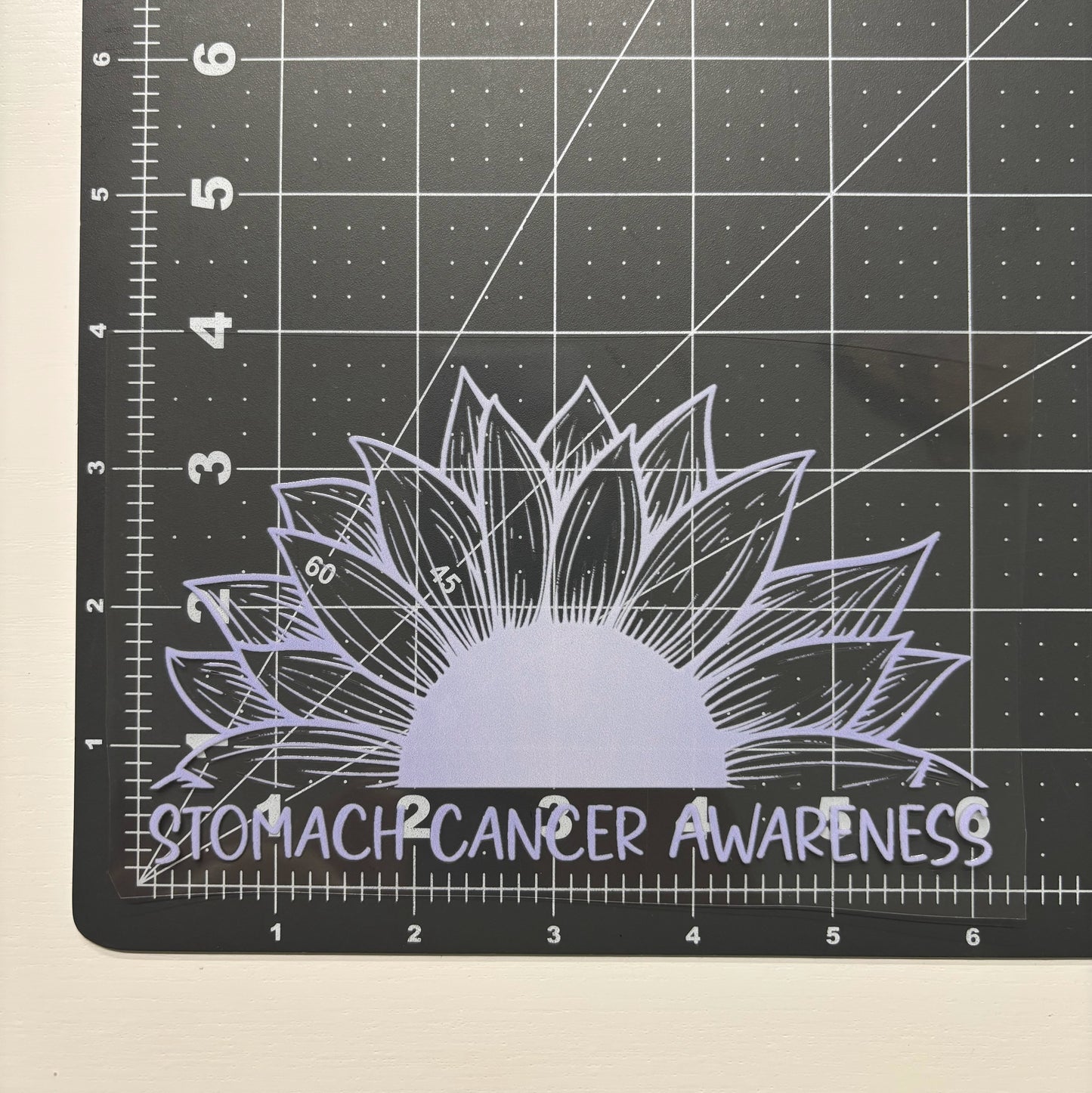 Stomach Cancer Awareness Sunflower Car Decal